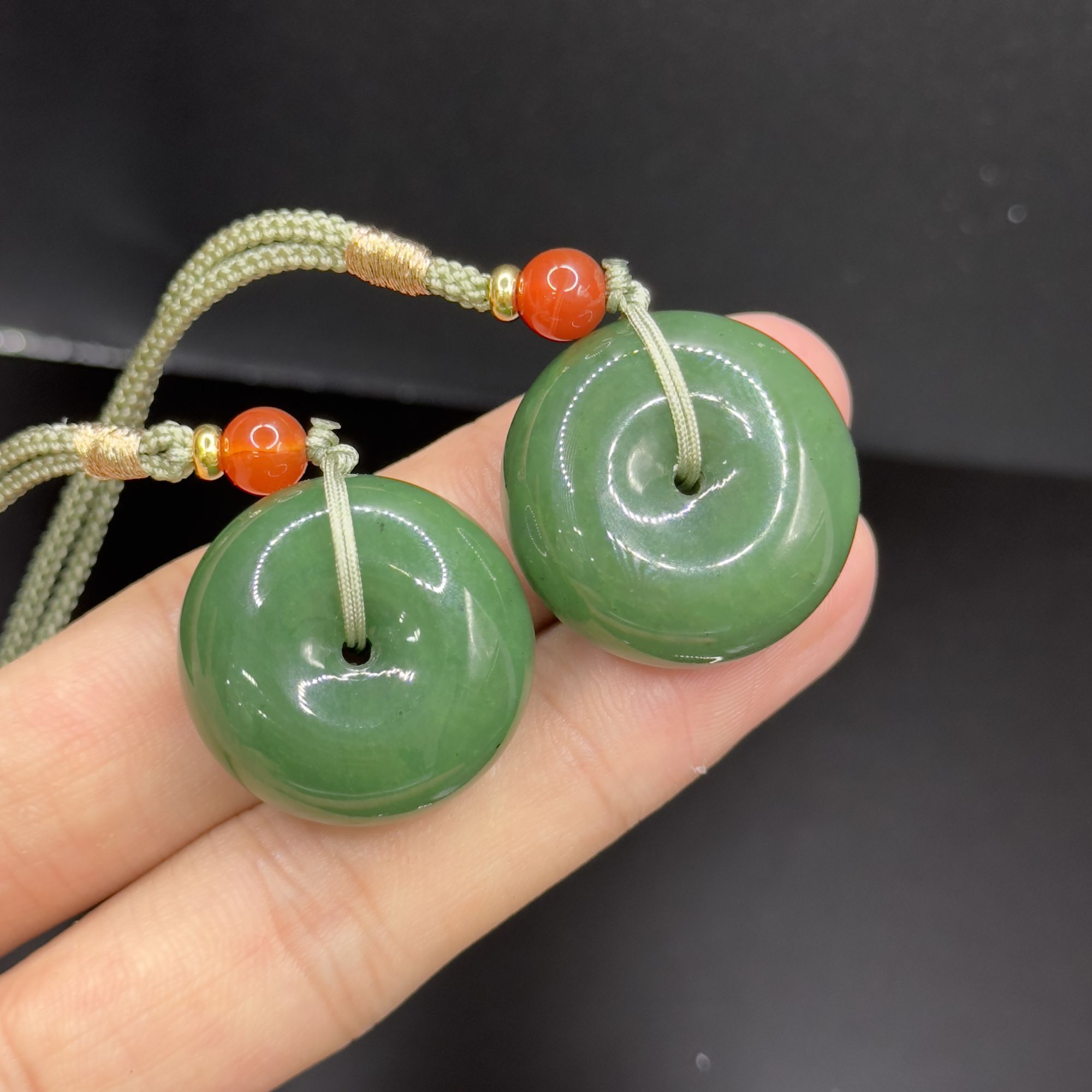 【老三珠宝】和田玉平安扣吊坠赠绳子H24【多样性发其一】约24-11mm