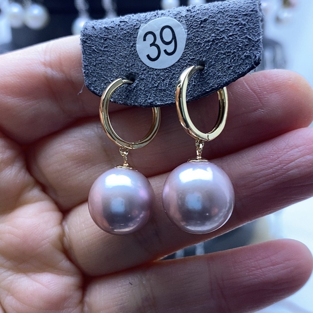 淡水珍珠耳饰银S925镶嵌