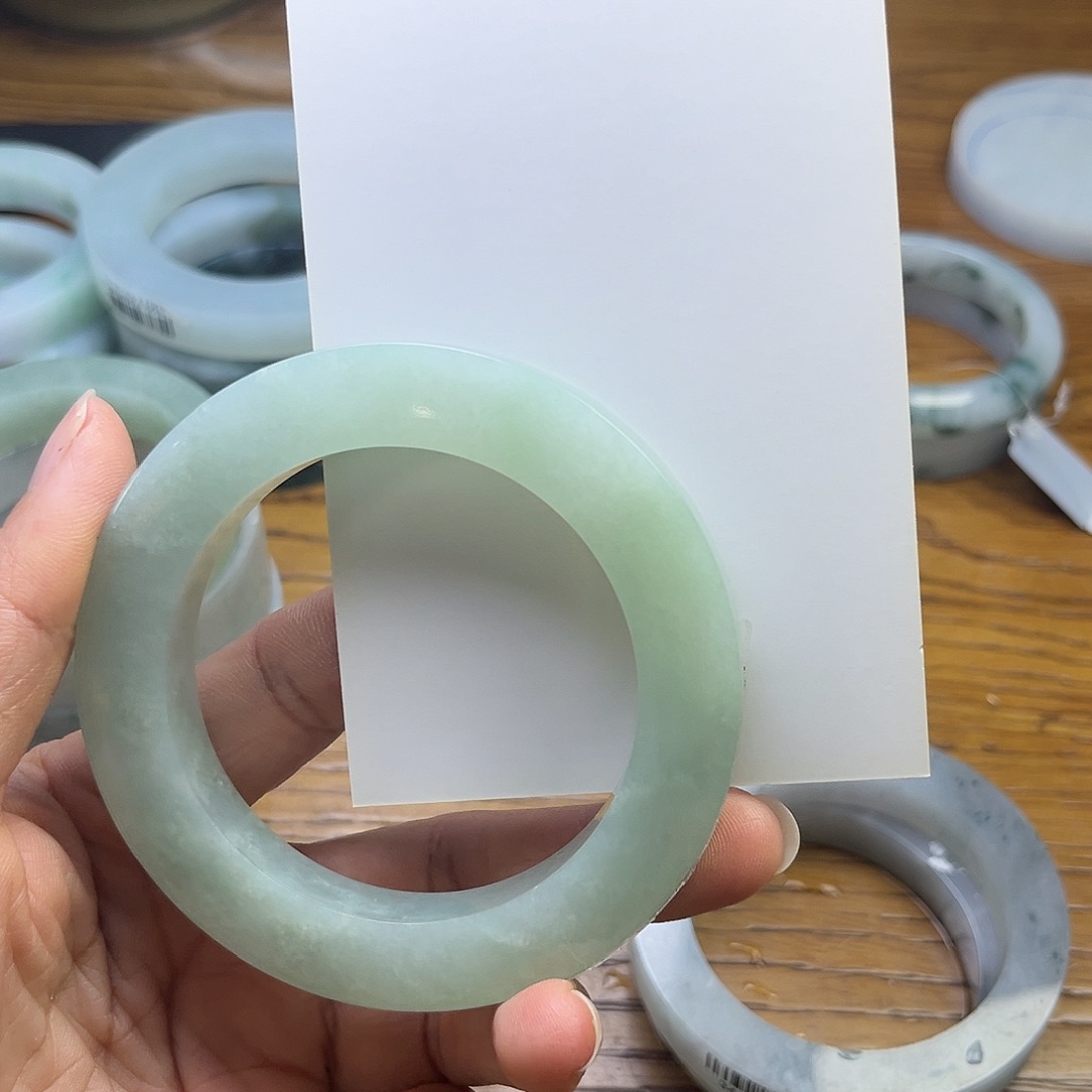 定制翡翠sX未镶嵌对***闵翡翠手镯