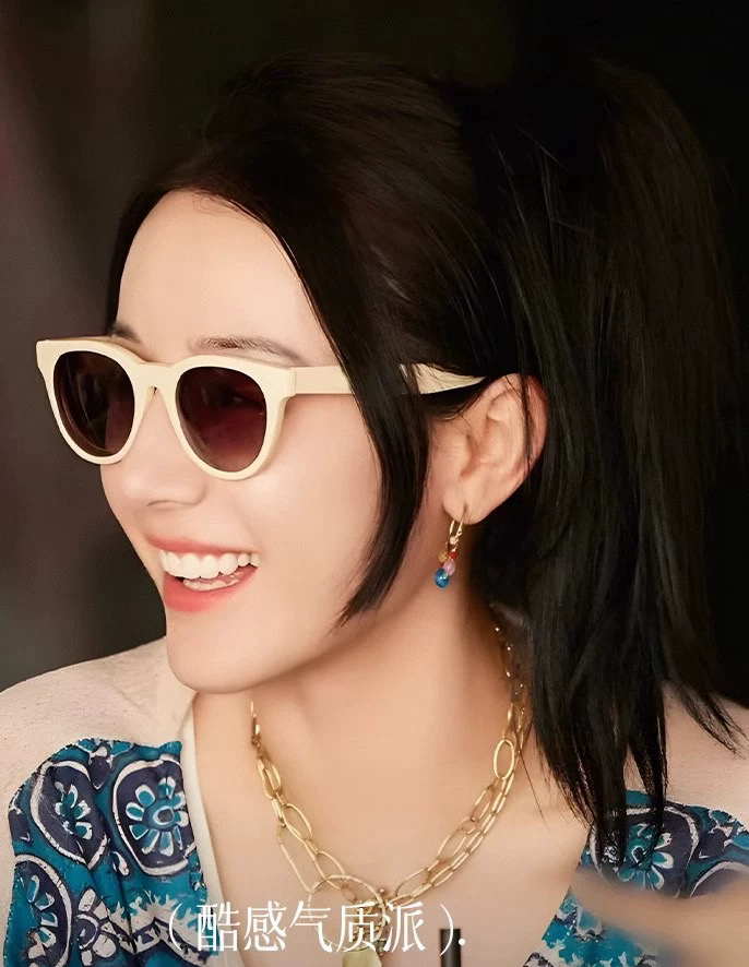 女士高级感白框猫眼太阳镜防紫外线时尚街拍必备
