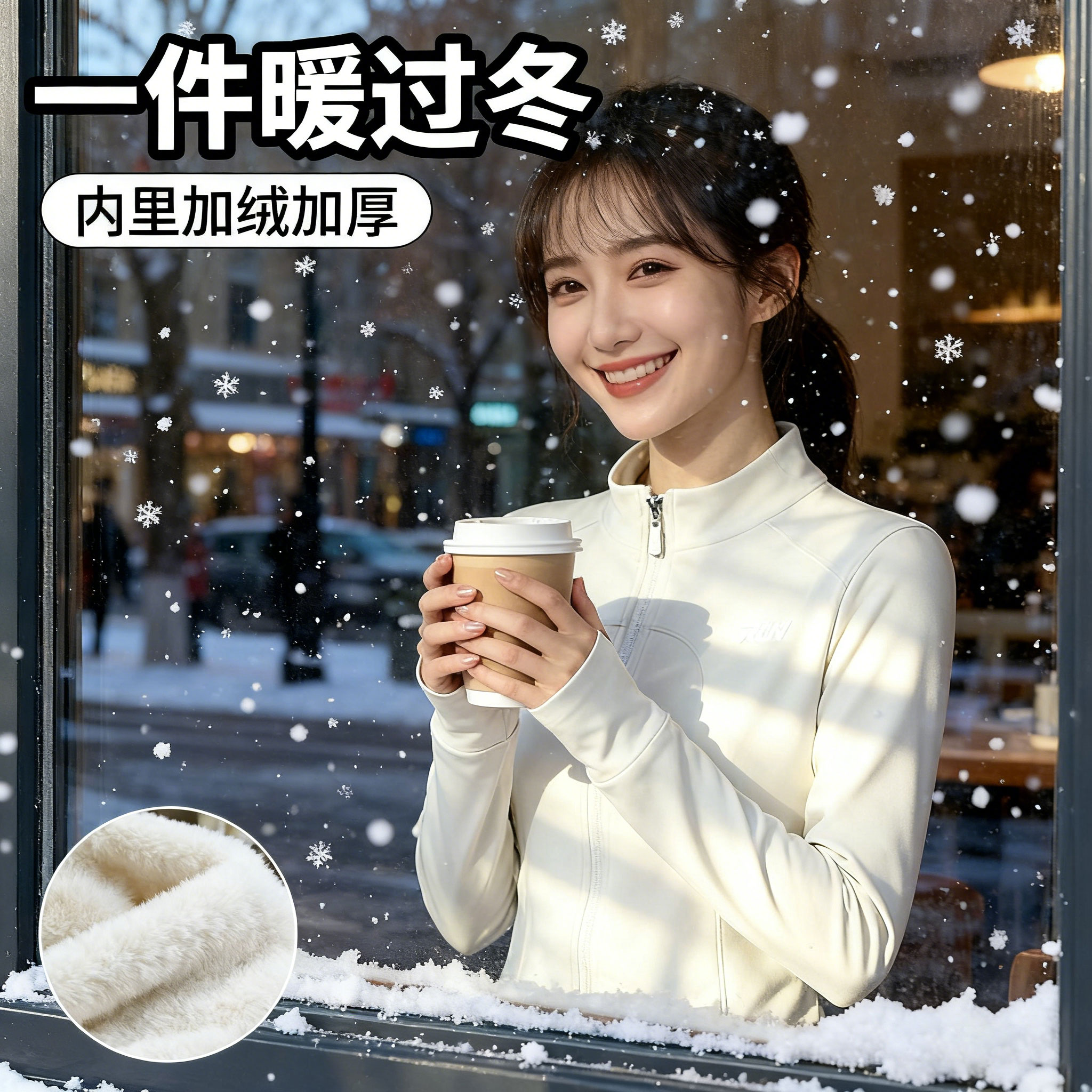 加绒瑜伽服外套跑步健身运动服女加厚2025秋冬季新款显瘦长袖上衣