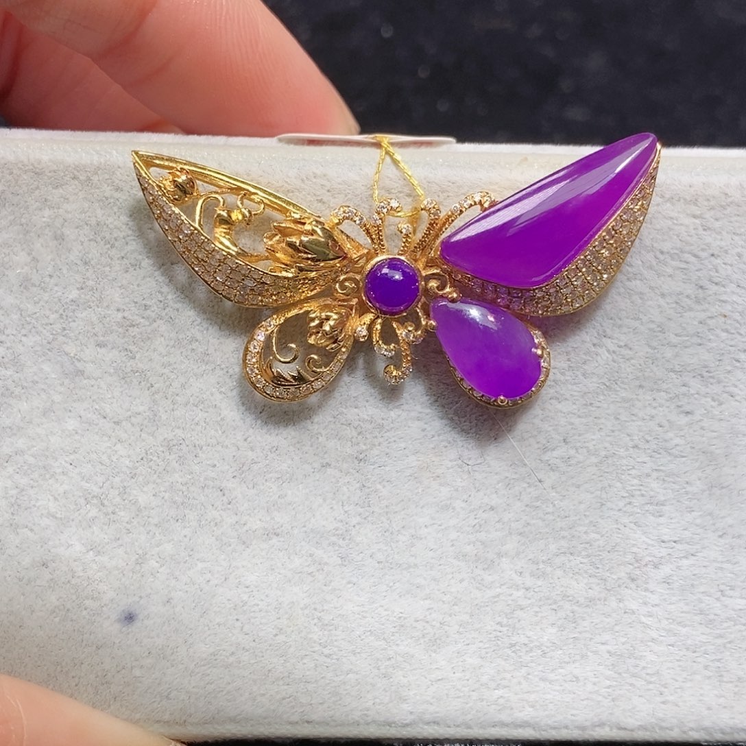 苏纪石（舒俱来）18K金镶嵌吊坠(不含链)