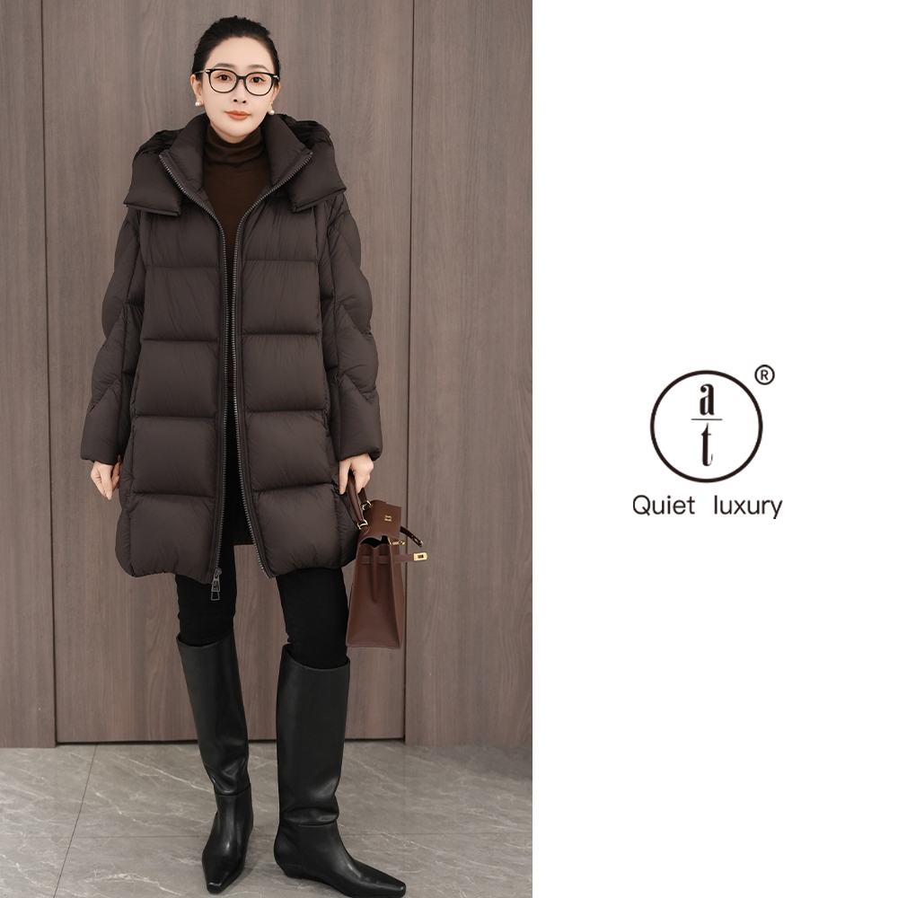 AT-【泡芙系】90%白鹅绒-泡芙零压感连帽鹅绒服-衣长83-ZDK256433