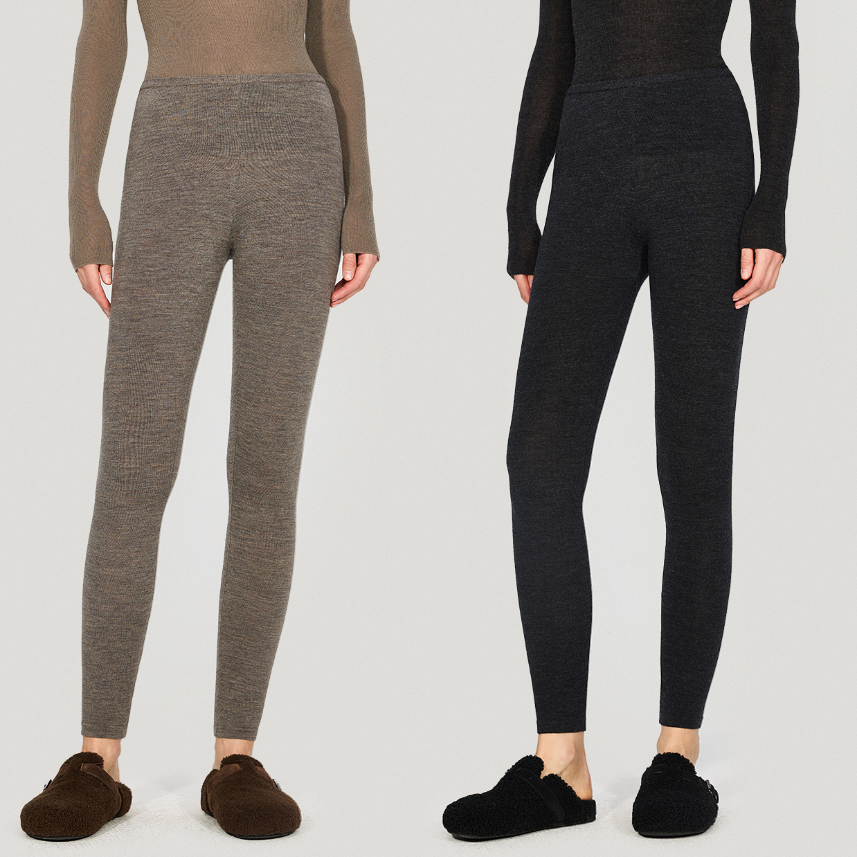 开间/刚需B囤 德国BIELLA羊毛柔软弹紧致温暖显瘦针织打底裤