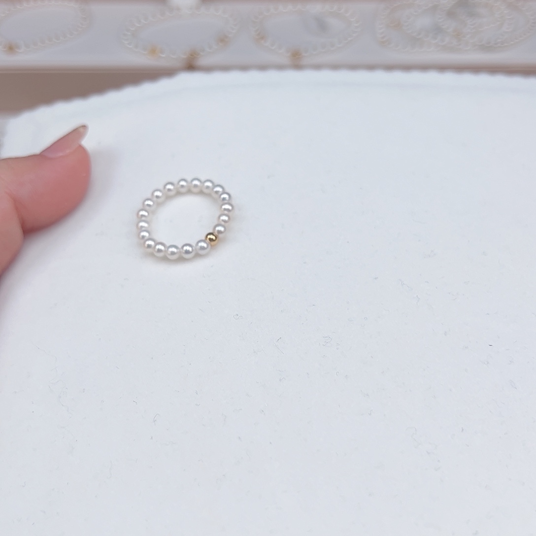 戒指淡水珍珠银S925镶嵌
