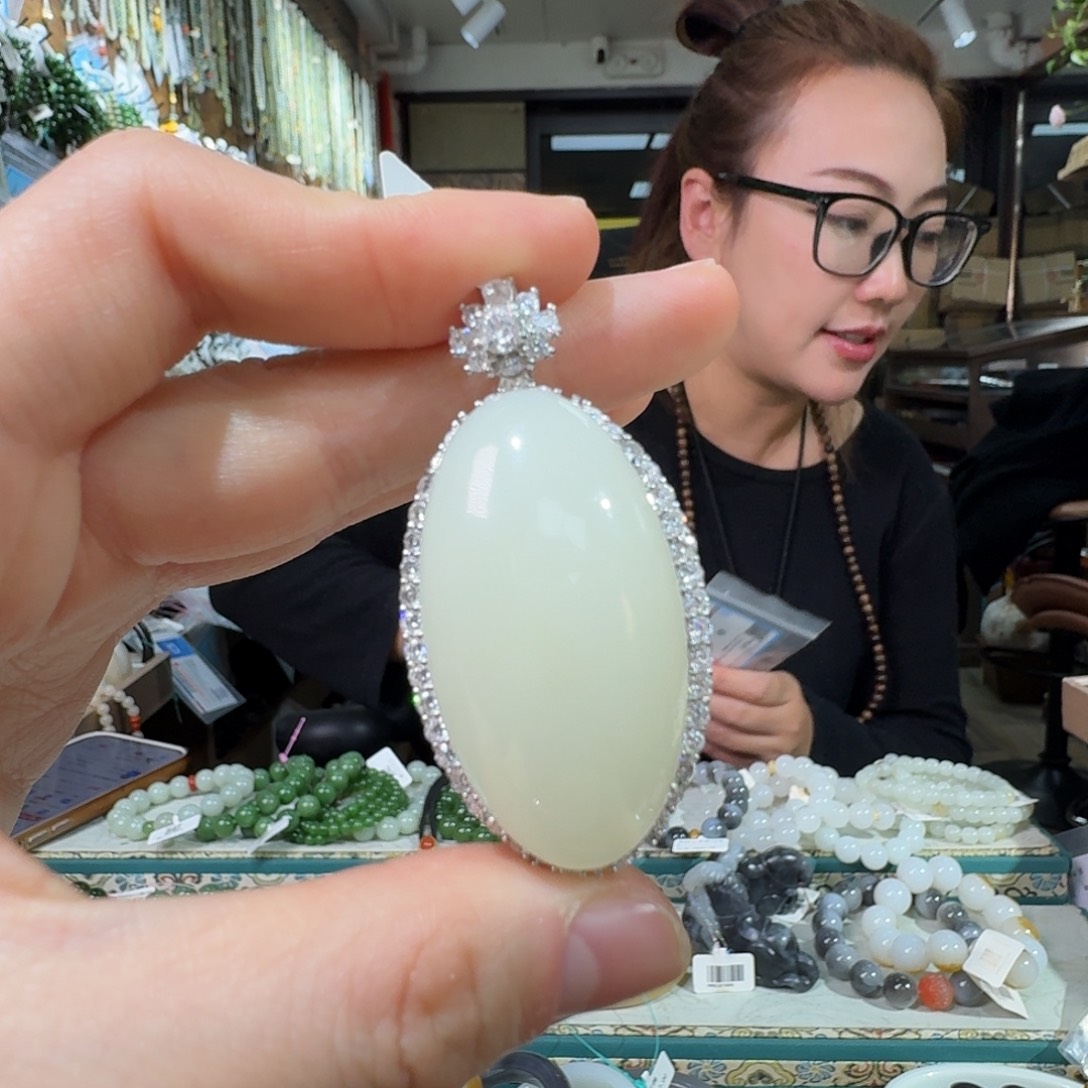 和田玉银S925镶嵌手链