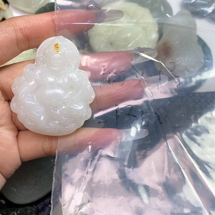 和田玉颈饰未镶嵌海***6