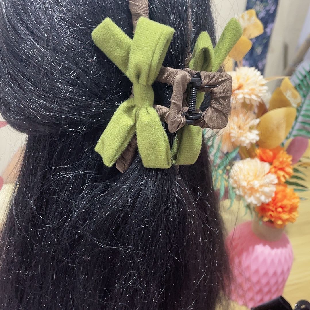 皮质铁合金蝴蝶结发夹