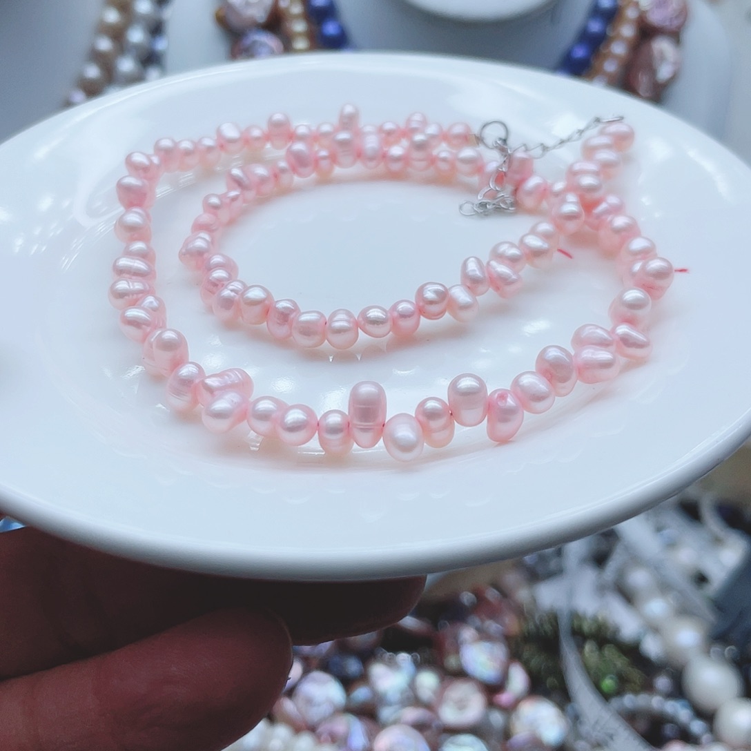 淡水珍珠颈饰钛钢