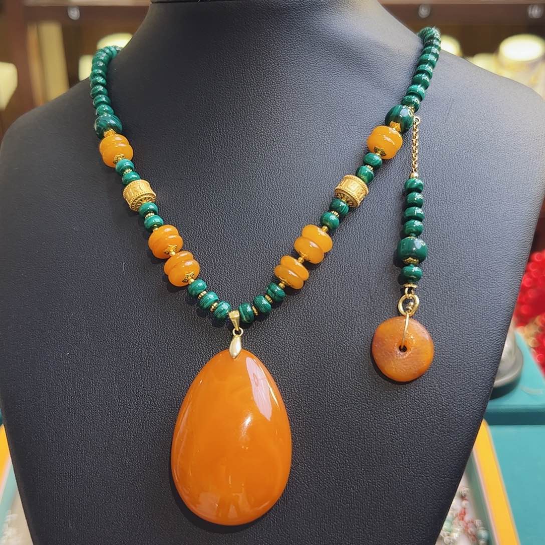 琥珀项链未镶嵌项链