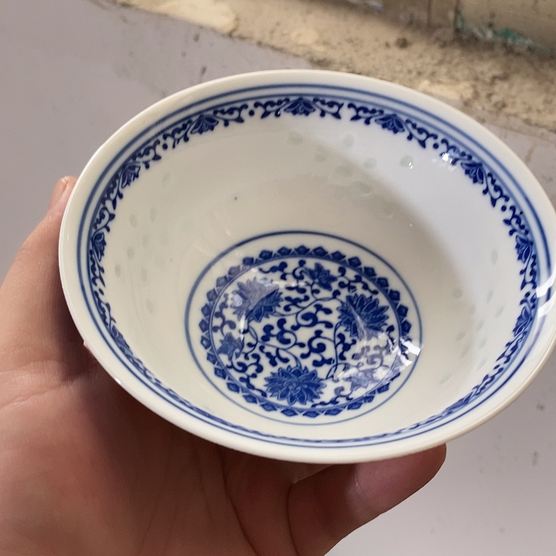 碗5寸高温玲珑瓷碗2支