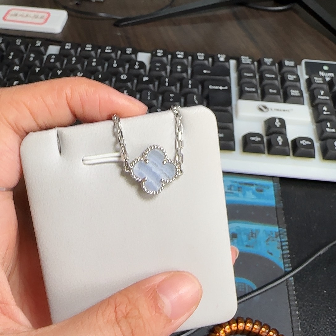 玛瑙/玉髓18K金镶嵌18K紫玉髓