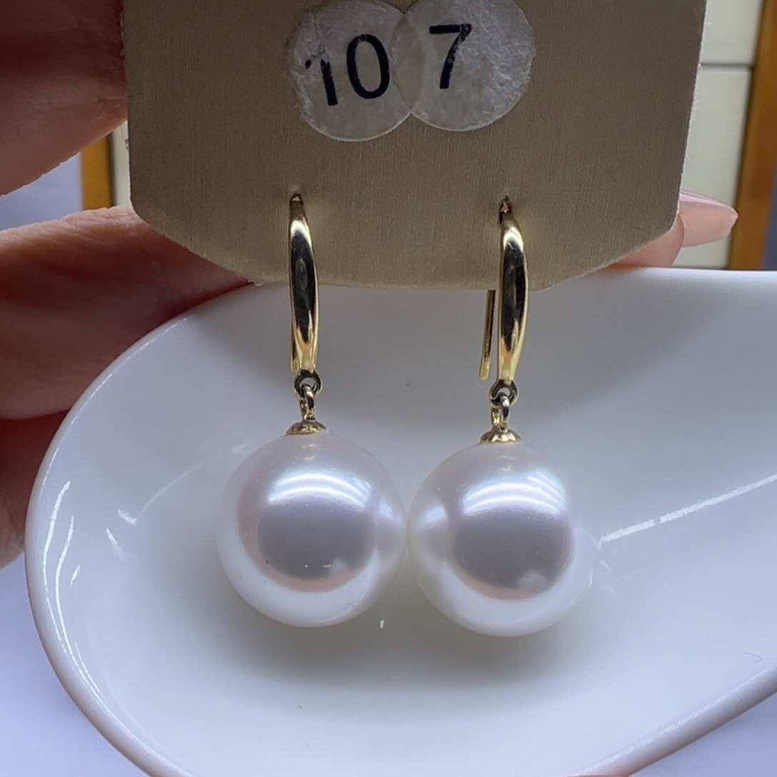 耳饰银S925镶嵌淡水珍珠