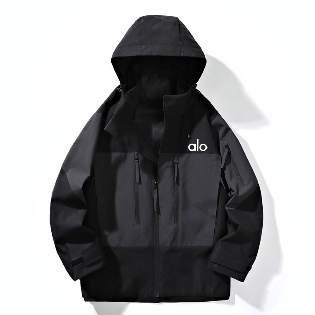 ALO混色软壳冲锋衣男运动户外休闲连帽防风秋季防水外套（QYCM）