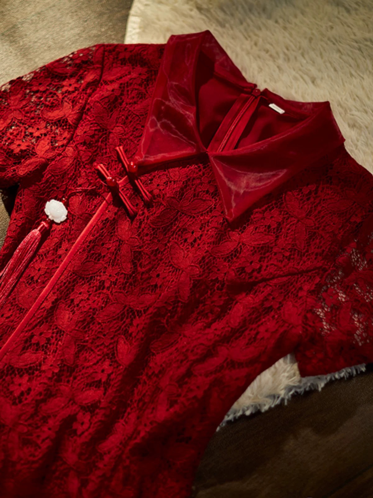 【2165 蝴蝶奥黛 改良款 红色】气质百搭款淑女显瘦旗袍中国风旗袍