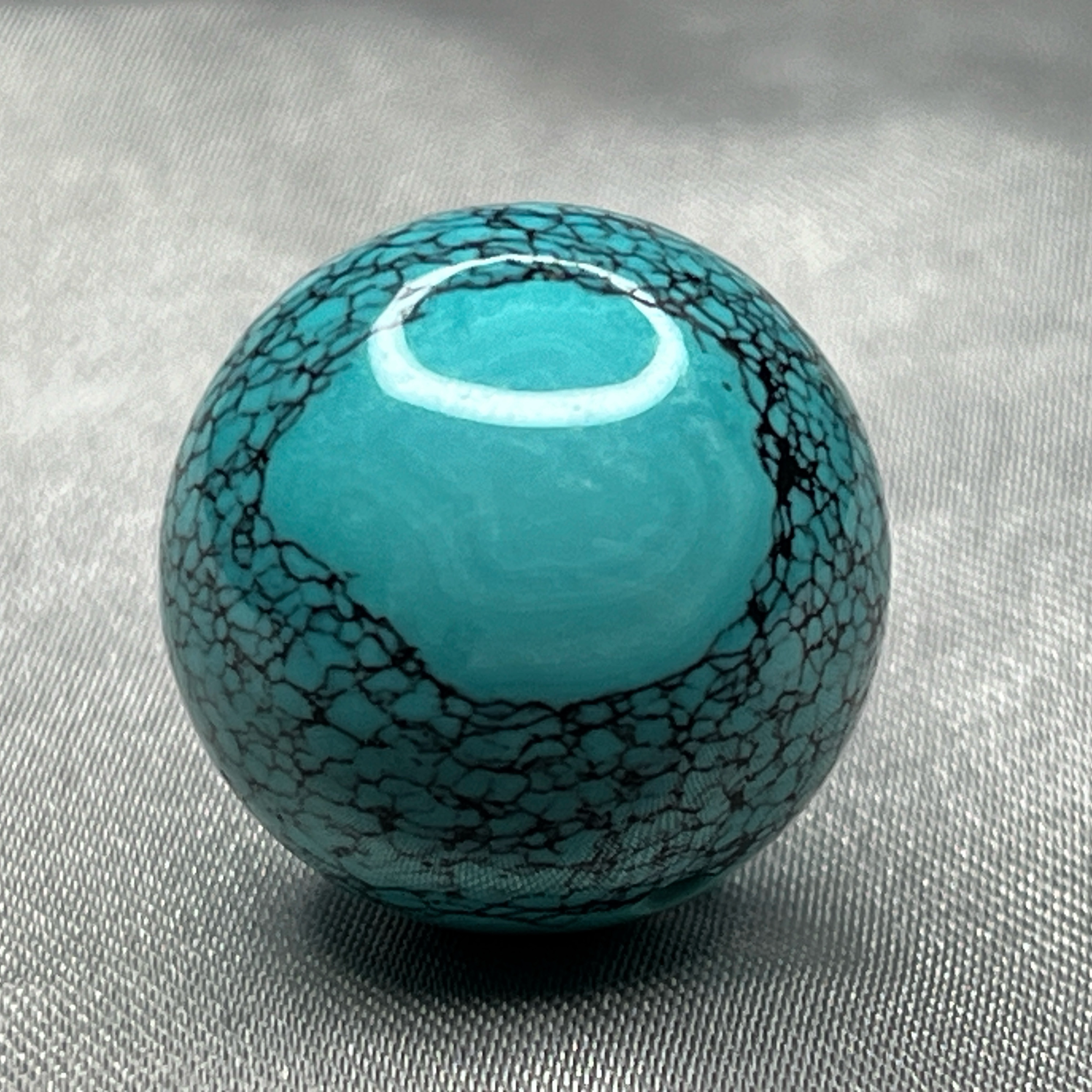 绿松网花圆珠，直径17.2mm重7.56克