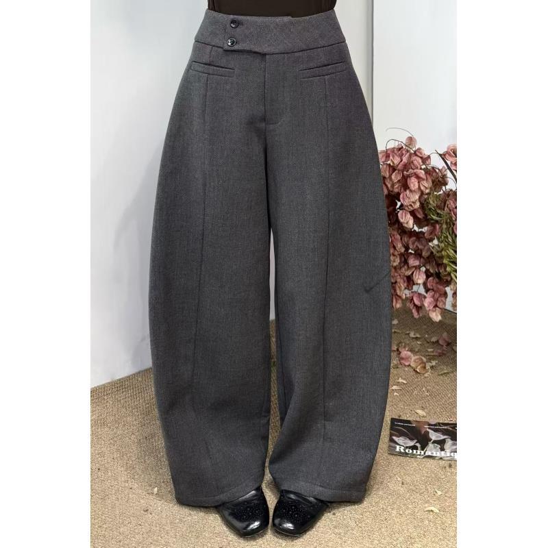 820#秋冬新款香蕉裤女阔腿裤休闲镰刀裤高腰垂感宽松运动直筒裤