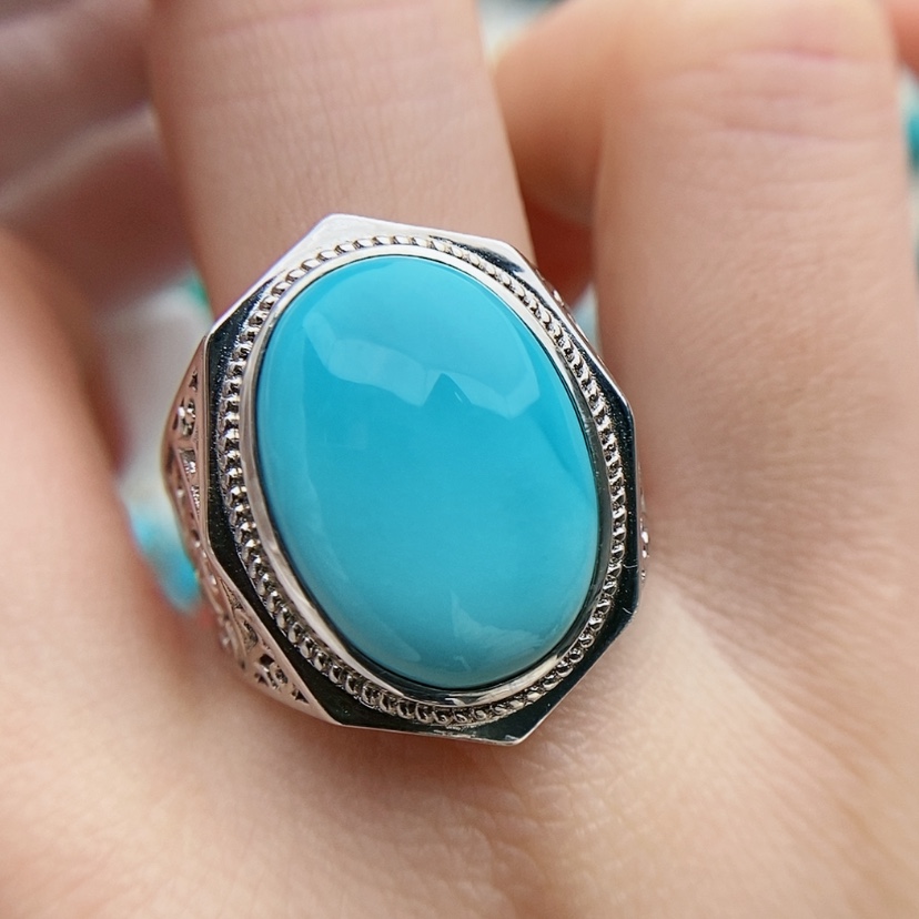 【闪购商品】绿松石原矿绿松石银S925镶嵌