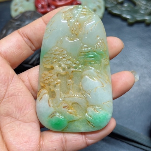 吊坠白玉菩提把件