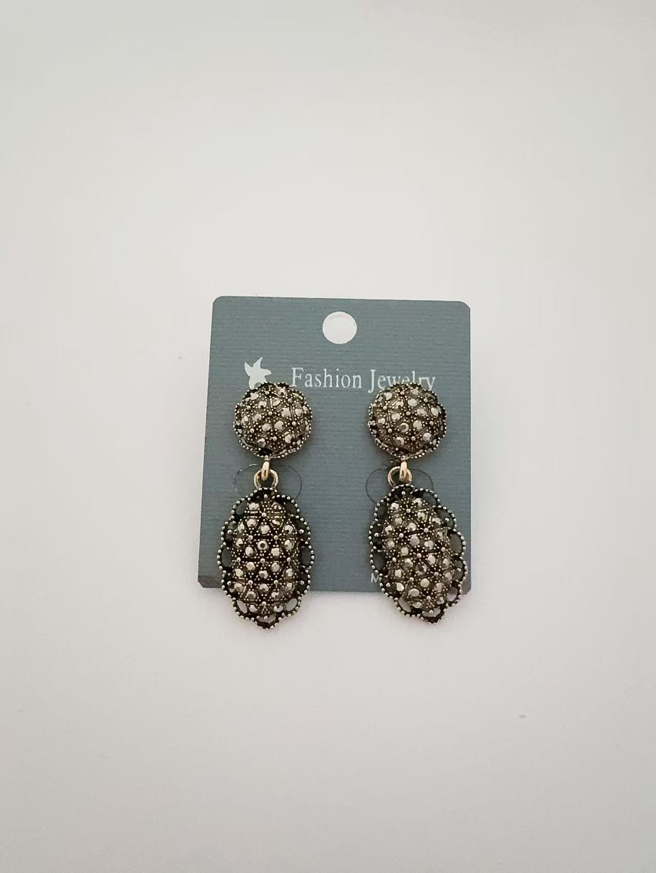 合金耳饰 轻奢钻镶耳饰