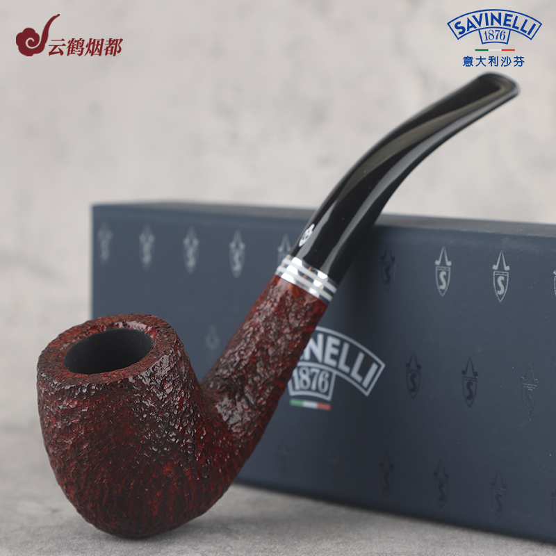云鹤烟都意大利沙芬进口石楠木烟斗雪山麻面P308-606