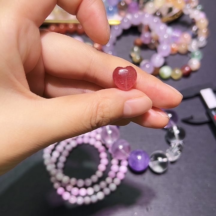 未镶嵌手链水晶爱心草莓晶1号