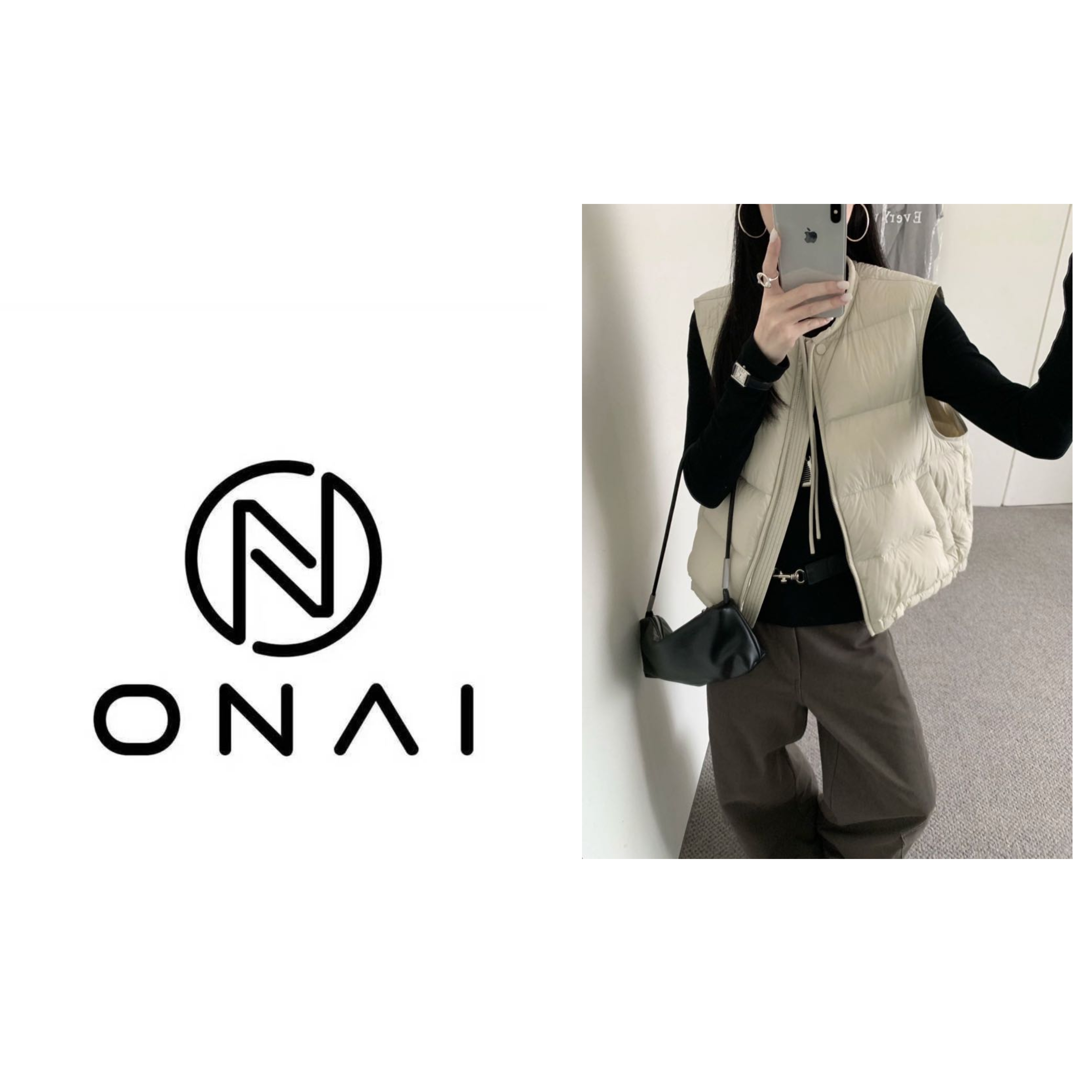 【Onai】冬季拉链立领羽绒马甲8802
