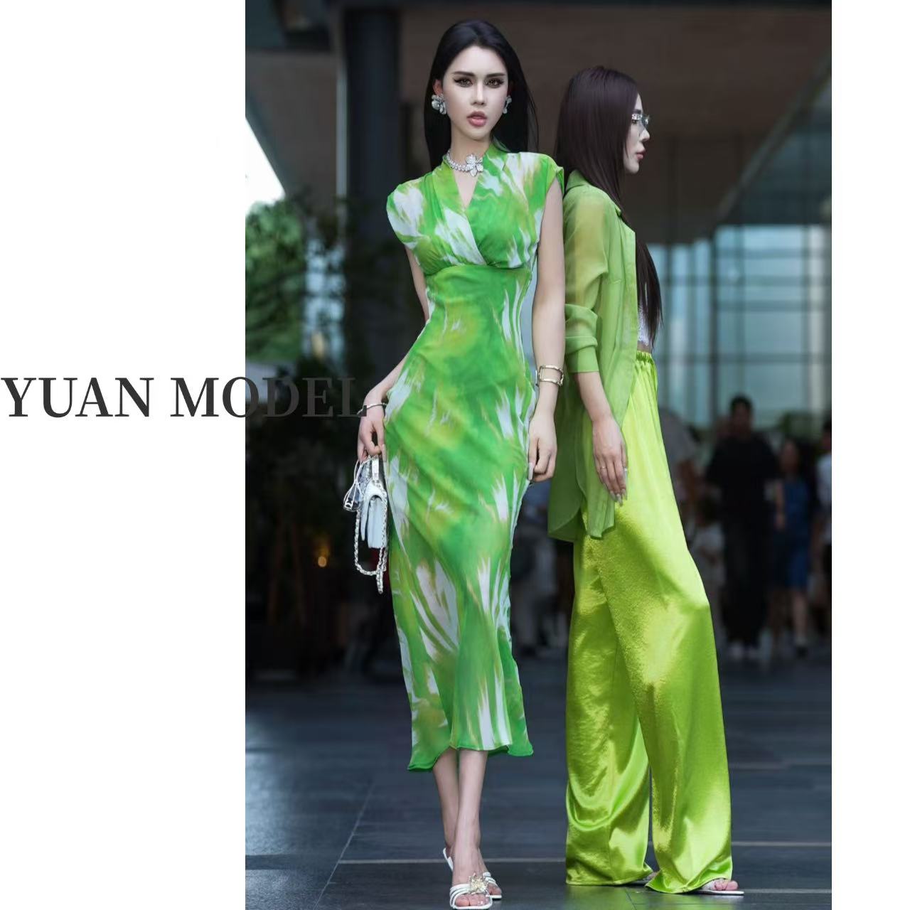 【YUAN MODEL】媛老板-2025夏季时装高端气质长款连衣裙女装061248