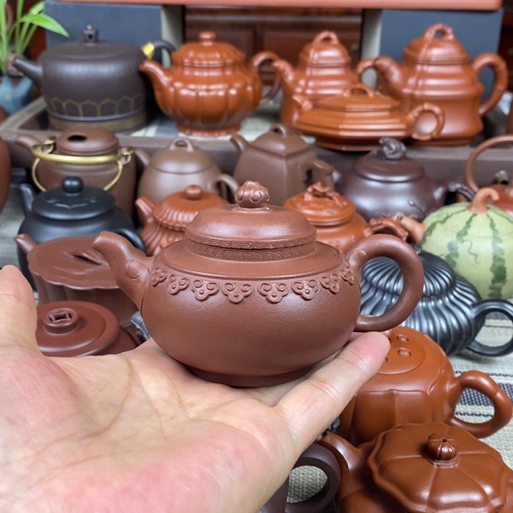 紫砂茶壶云肩如意150cc原矿老底曹青特价