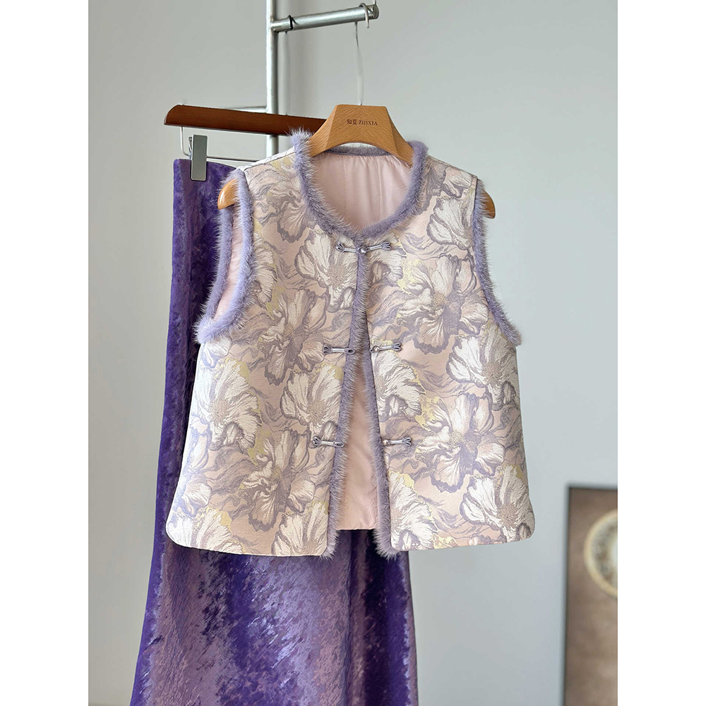 超好看高级感年轻洋气新中式夹棉背心女秋冬保暖外穿国风盘扣马甲