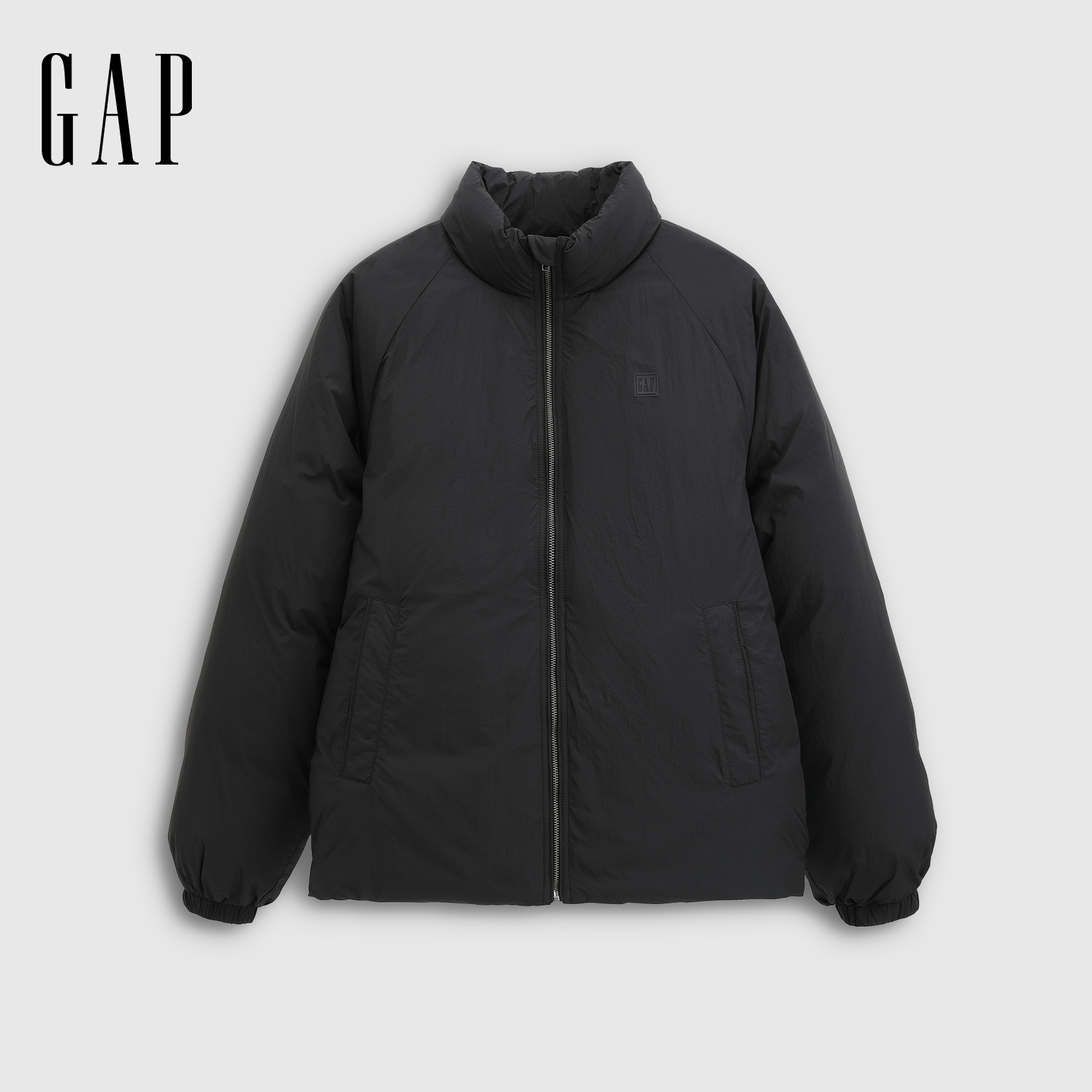 Gap男装2025秋季新款硅胶logo防泼水立领宽松泡芙羽绒服791884