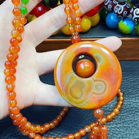 玛瑙/玉髓手链未镶嵌战国红