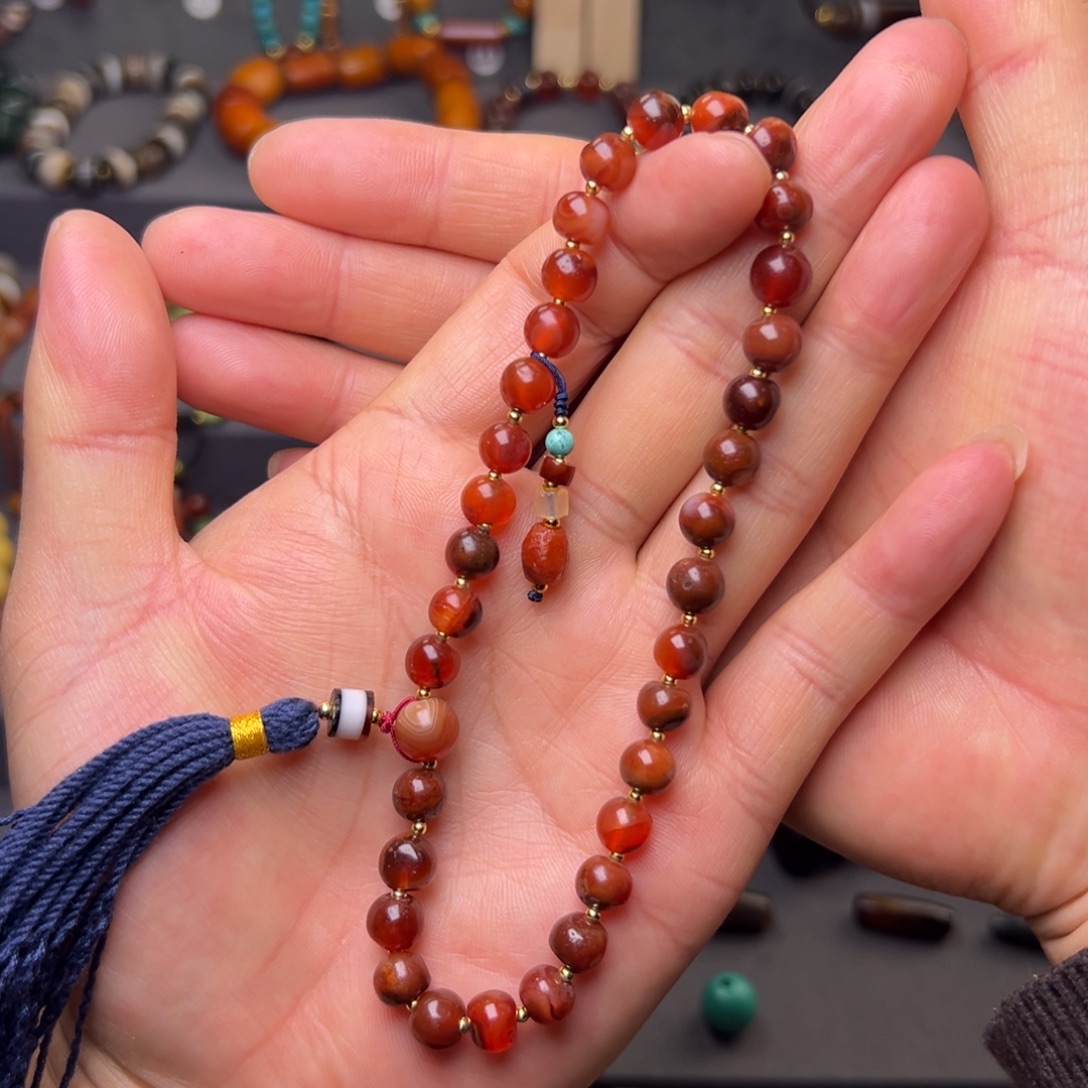 玛瑙/玉髓合金玛瑙对珠