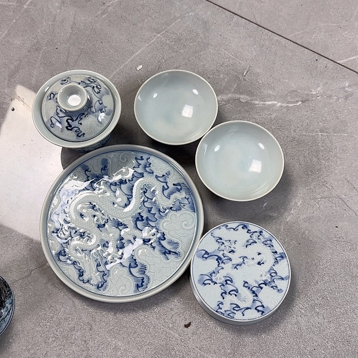 瓷片浪里小白龙五件套