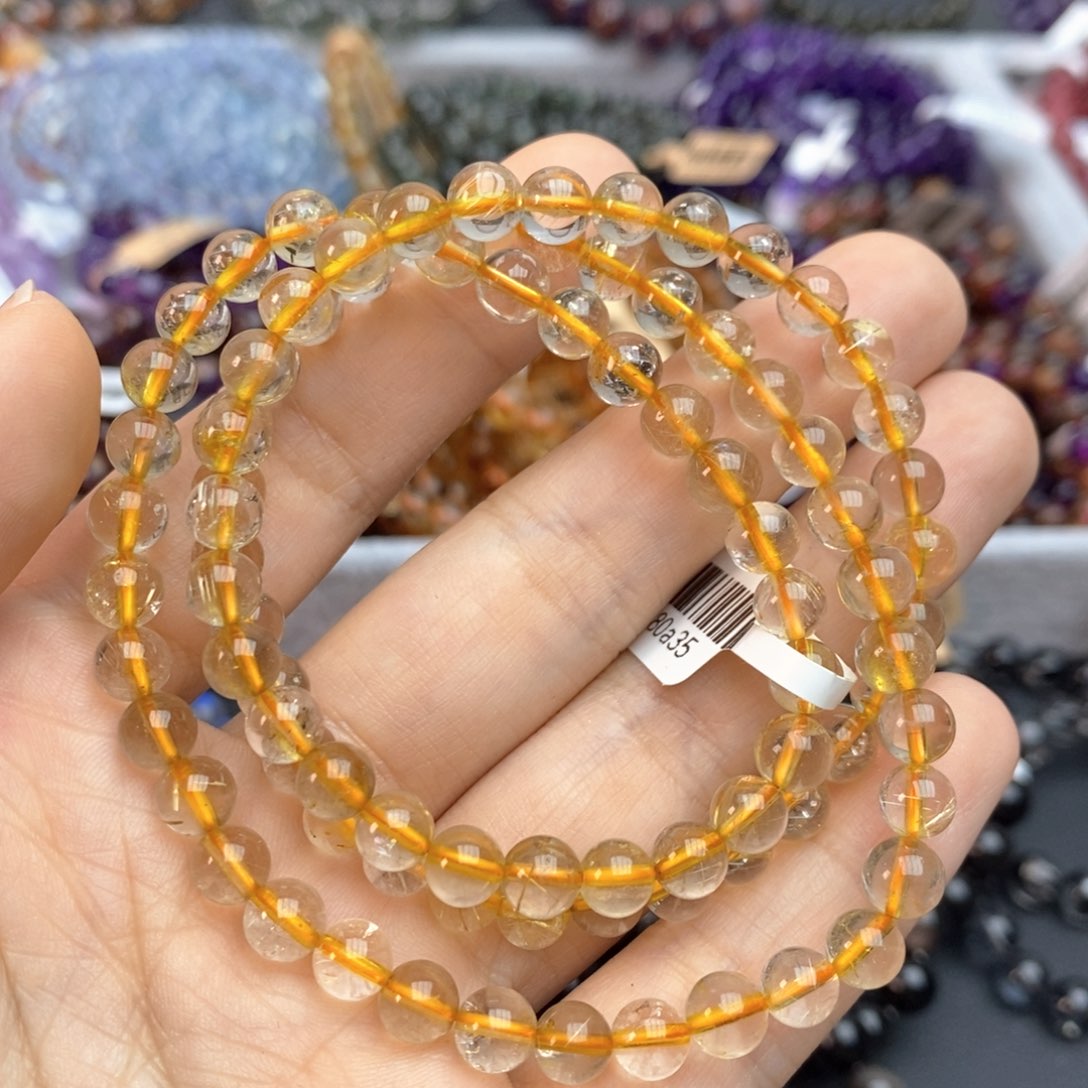 水晶手串未镶嵌金发晶