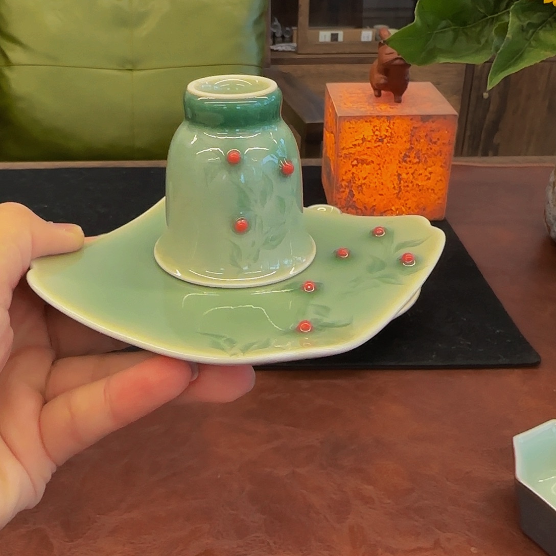 二***子杯垫闻香杯杯一套