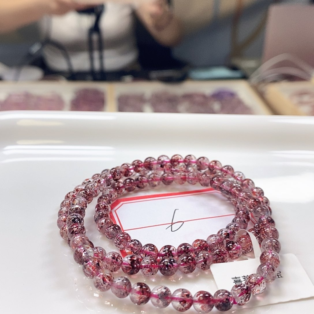 水晶手链未镶嵌金草莓三圈5.3m