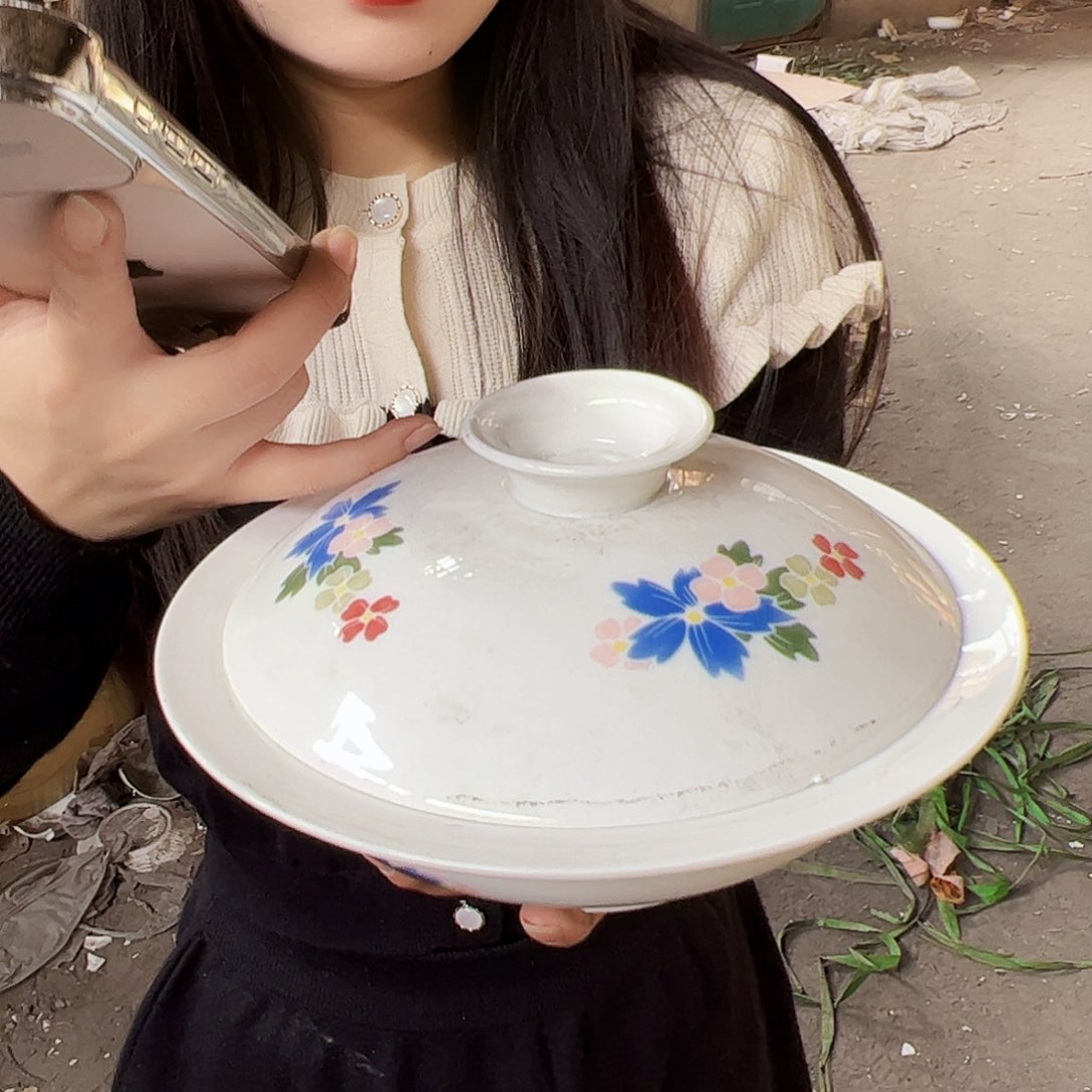 摆件陶景德镇陶瓷妈妈的花8寸和合器