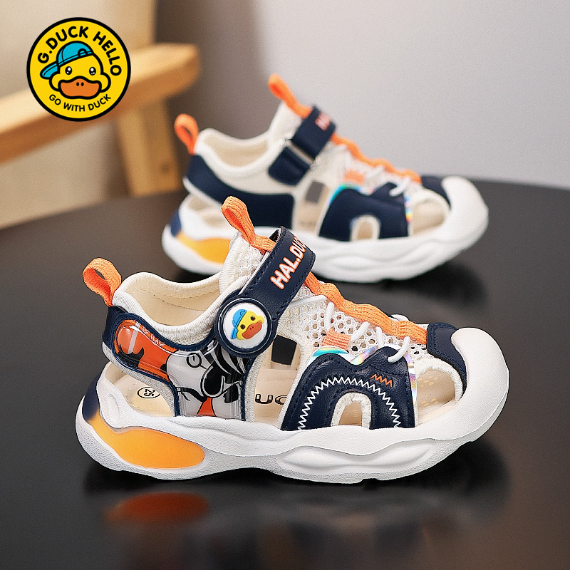 小黄鸭品牌女儿童包头沙滩凉鞋2025爆款夏季防滑软底中大童3-12岁商品图