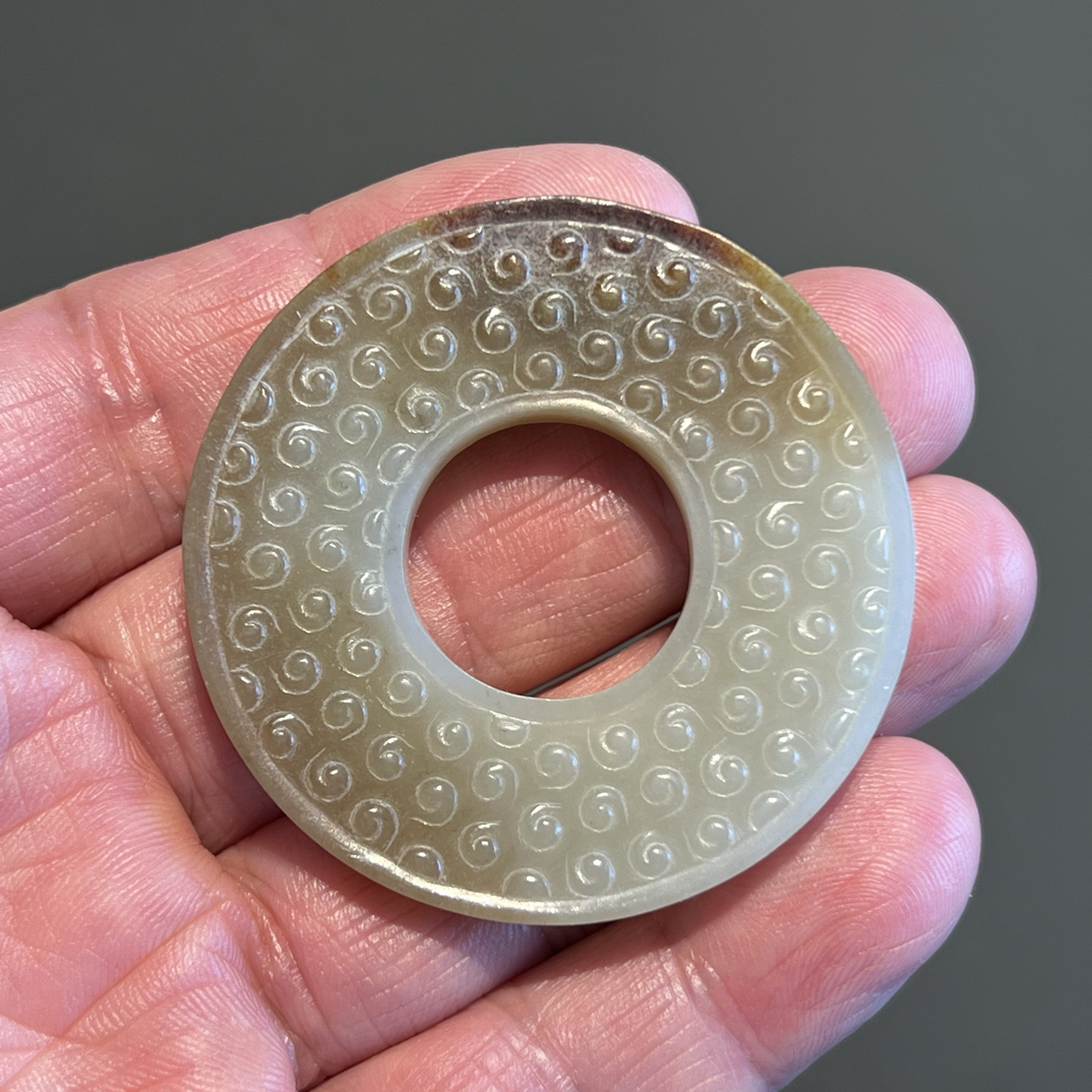 和田玉满工谷纹挂件