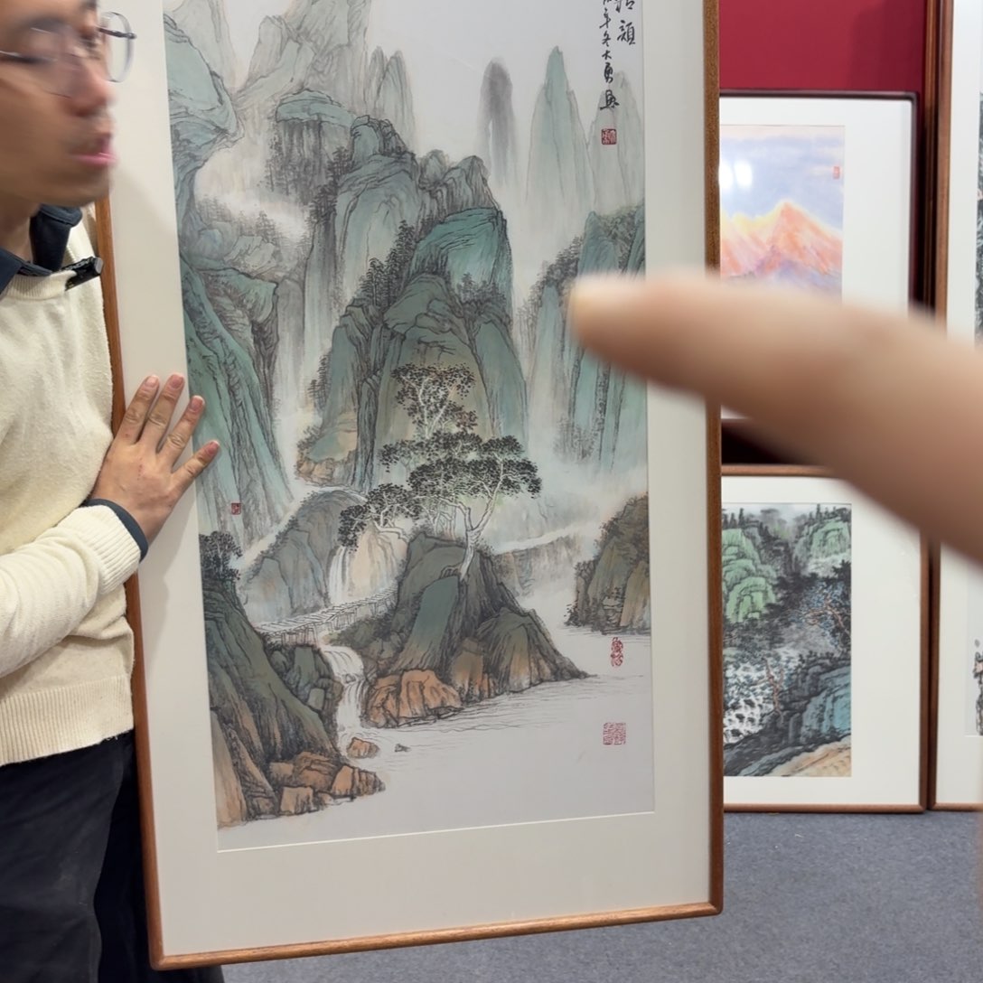 国画带框绘画120/60尺寸