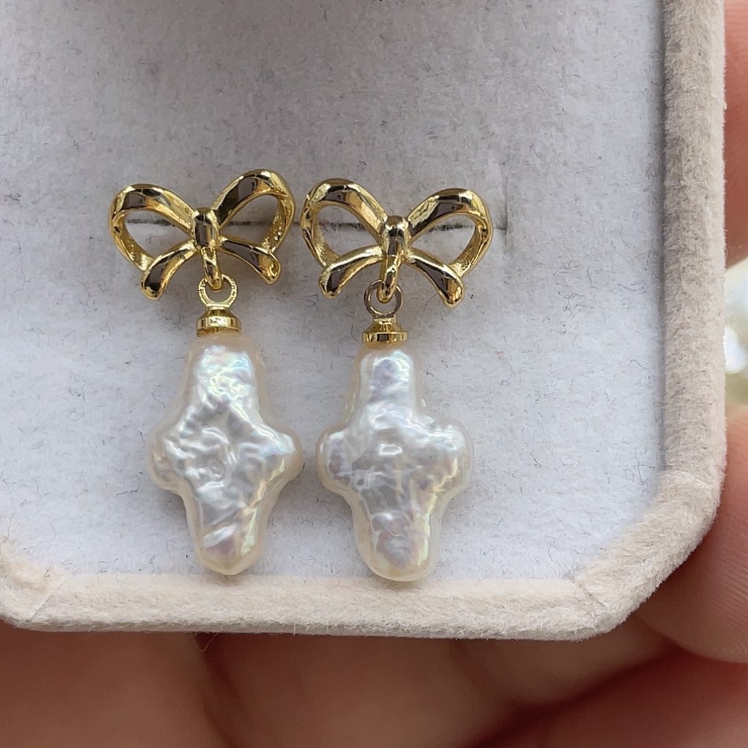 钛钢耳饰淡水珍珠