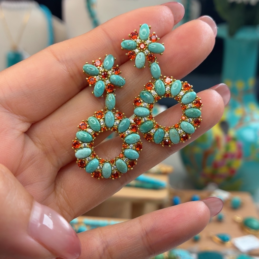 绿松石合金耳饰耳环