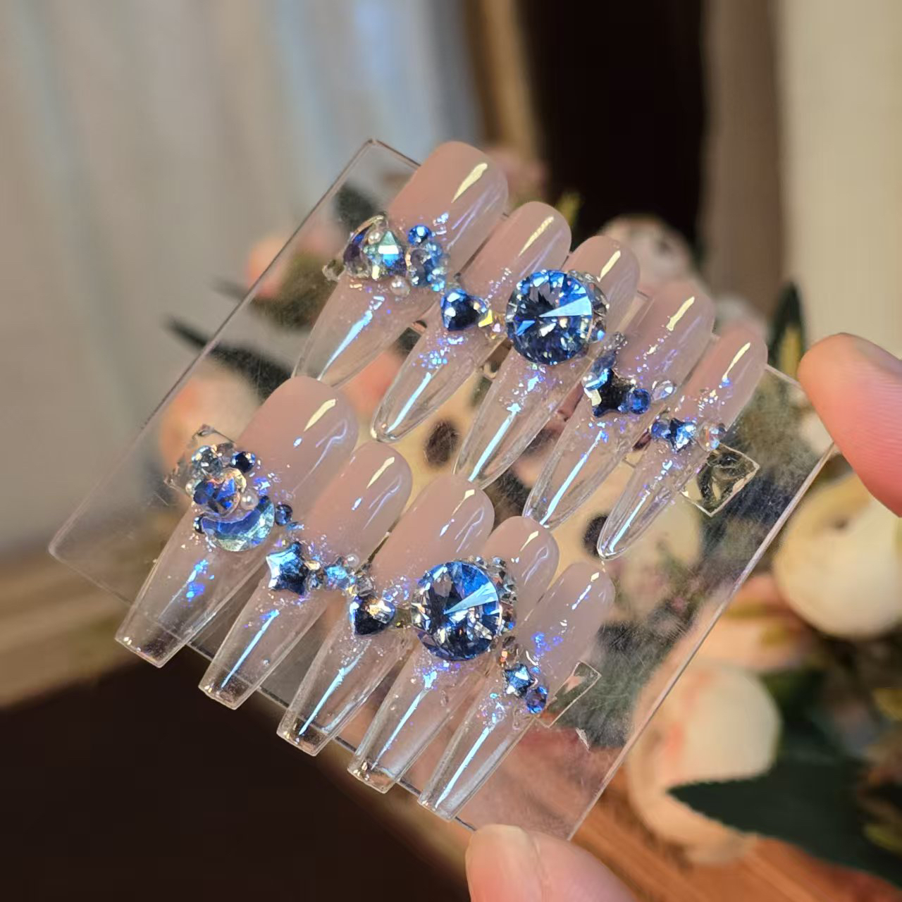 双鱼座丶202进口月光(施华洛)丶手工穿戴甲