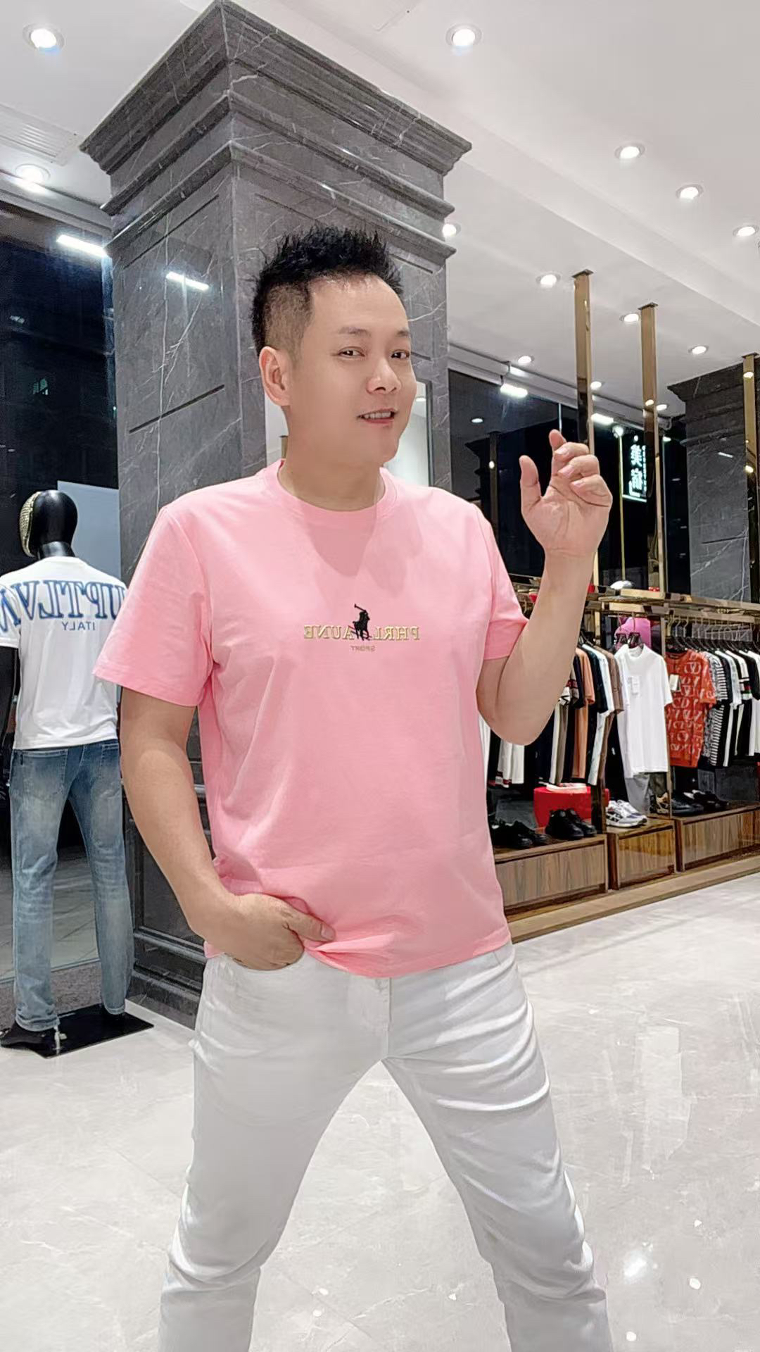 633夏季新款男士欧货时尚双丝光棉短袖