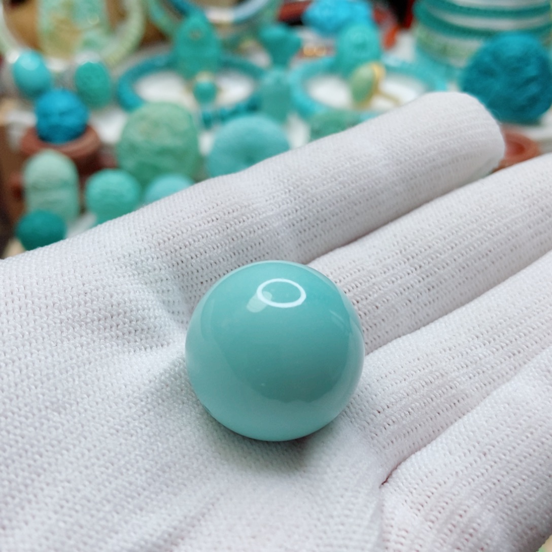 绿松石未镶嵌珠子21.3mm