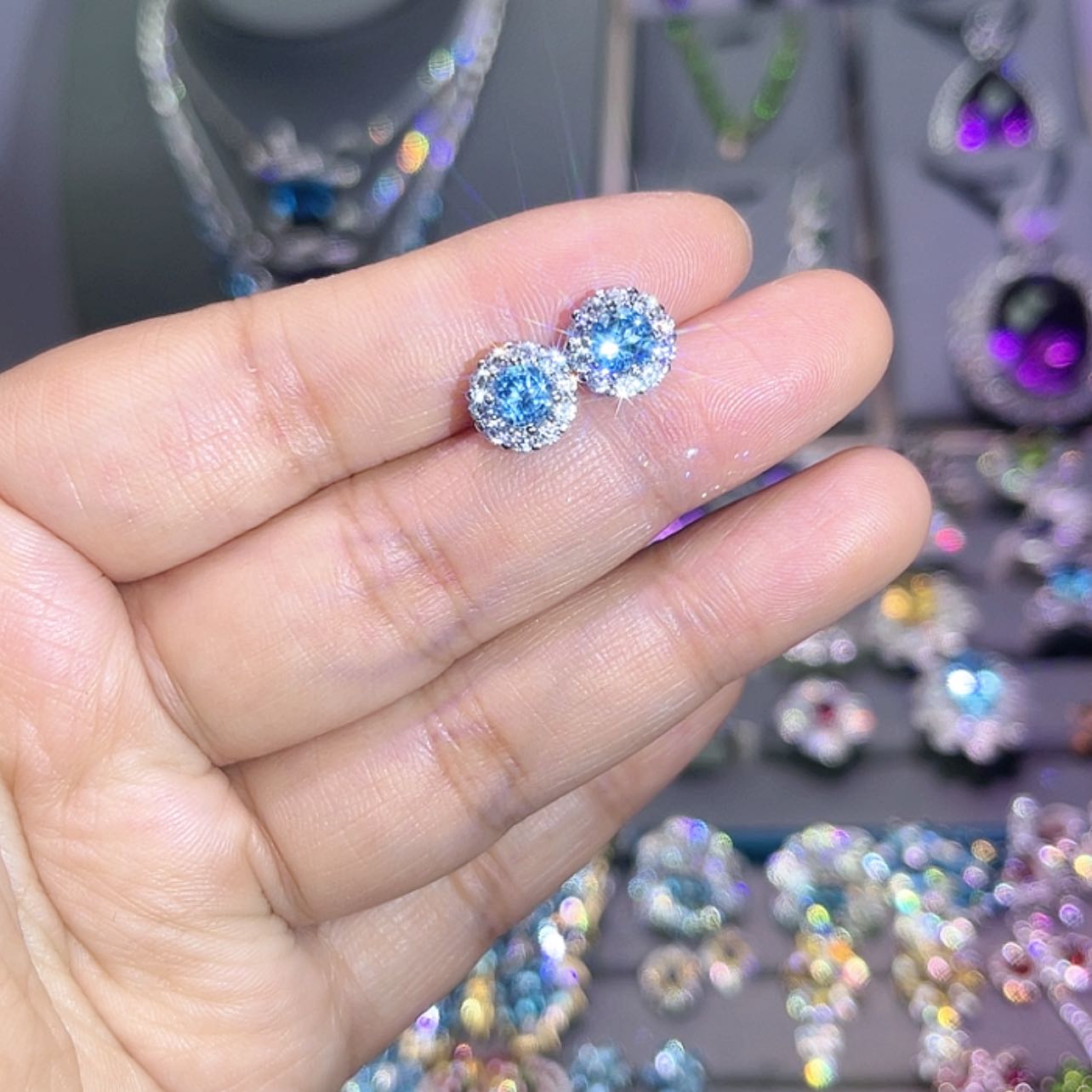 【闪购商品】托帕石耳饰银S925镶嵌