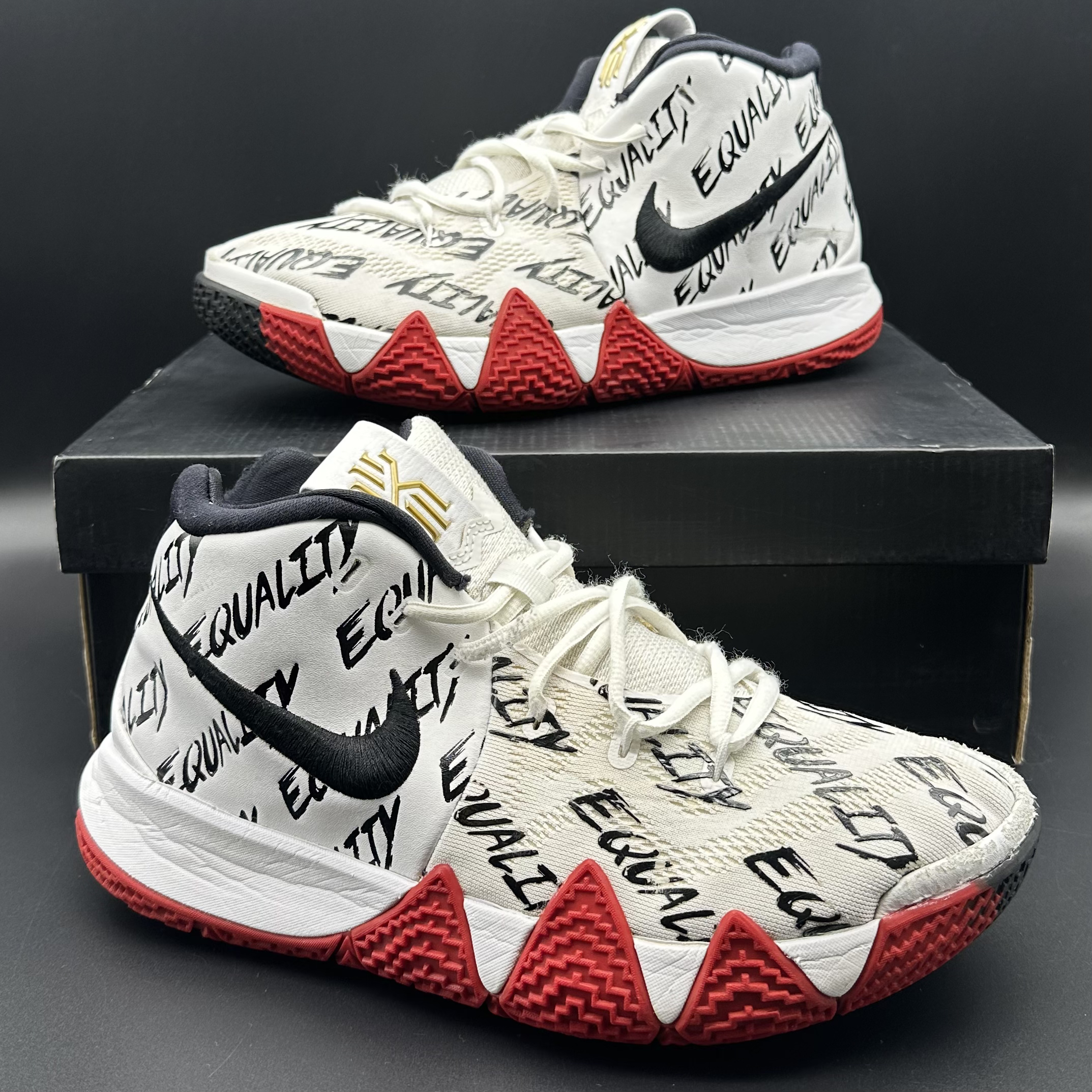 （42.5码）Nike 欧文4 篮球鞋/黑人月/二手正品 配盒/AO3167-900
