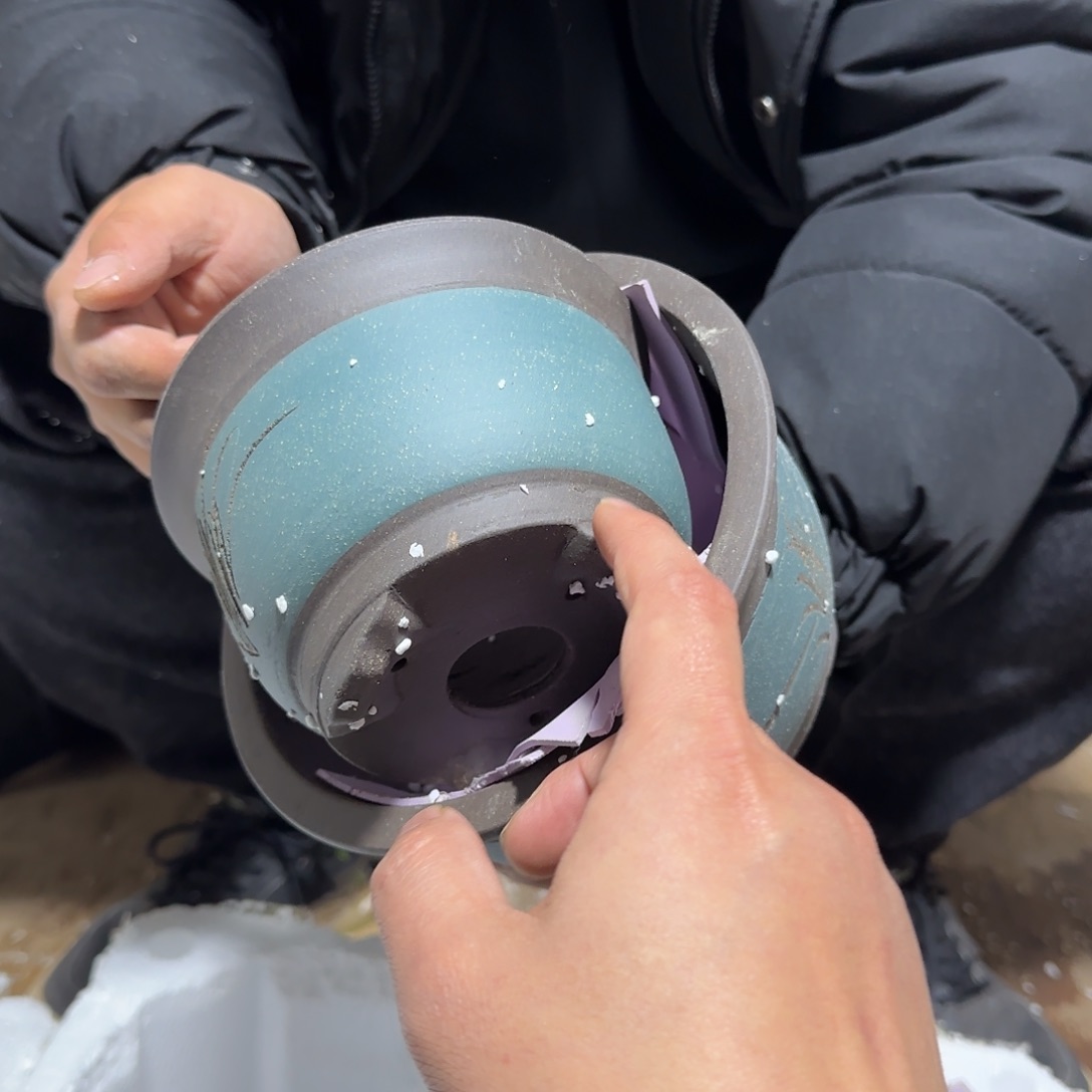 紫砂花盆瑕疵是我自己