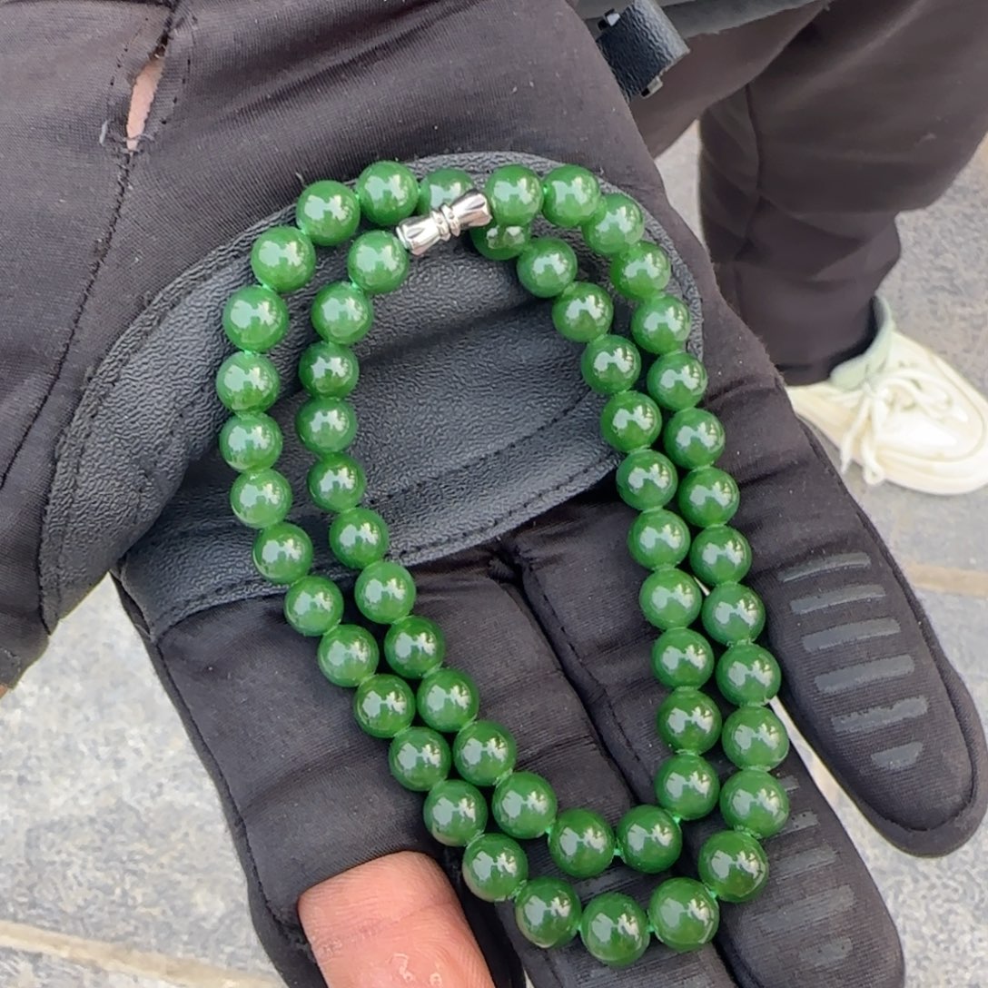 和田玉未镶嵌颈饰卡八妈妈链老鹅料